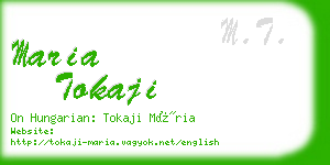 maria tokaji business card